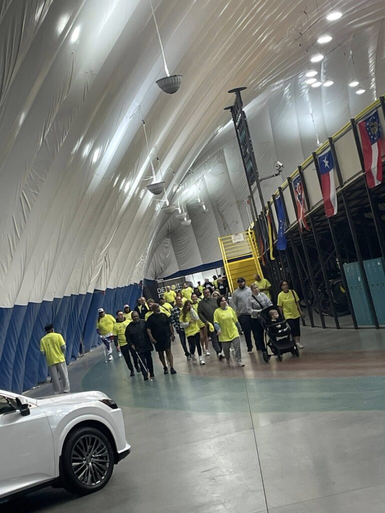 Tunnel view of the LEXUS Velodrome showing some of the walkers at the GDABIV 5K Walk.